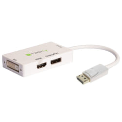 Techly IADAP DP-COMBOF3 câble vidéo et adaptateur DisplayPort DisplayPort + DVI + HDMI Blanc