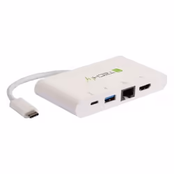 Techly IADAP USB31-DOCK1, USB 3.2 Gen 1 (3.1 Gen 1) Type-C, Blanc, HDMI, RJ-45, USB 3.2 Gen 1 (3.1 Gen 1) Type-A, USB 3.2 Gen ...