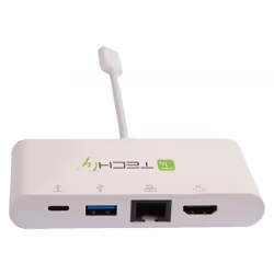 Techly IADAP USB31-DOCK1 station d'accueil USB 3.2 Gen 1 (3.1 Gen 1) Type-C Blanc