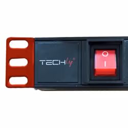 Techly I-CASE STRIP-18C20 unité de distribution d'énergie 8 sortie(s) CA 1U Noir, Rouge