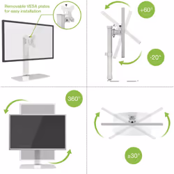 Techly ICA-LCD 260 support d'écran plat pour bureau 27" Blanc - Vue supplémentaire 5