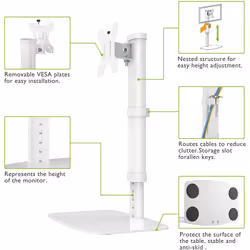 Techly ICA-LCD 260 support d'écran plat pour bureau 27" Blanc - Vue supplémentaire 6