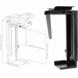 Techly ICA-CS 66 support pour unité centrale Support de CPU sous le bureau Noir