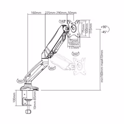 Techly ICA-LCD 514 support d'écran plat pour bureau 27" Noir