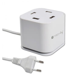 Techly IPW-USB-CUB496 chargeur d'appareils mobiles Caméra Numérique, MP3, MP4, Smartphone, Tablette Blanc Secteur Intérieure