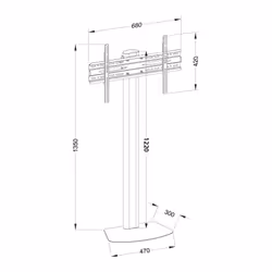 Techly ICA-TR27 support pour téléviseur 55" Noir