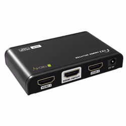 Techly IDATA HDMI2-4K2HDR, HDMI, 2x HDMI, 1 x HDMI, 3840 x 2160 pixels, Noir, Métal