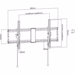 Techly ICA-PLB 590 support pour téléviseur 2,29 m (90") Noir