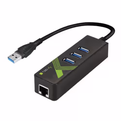 Techly IDATA USB-ETGIGA-3U2, USB 3.2 Gen 1 (3.1 Gen 1) Type-A, Noir, RJ-45, USB 3.2 Gen 1 (3.1 Gen 1) Type-A, CE, RoHS, USB,  ...