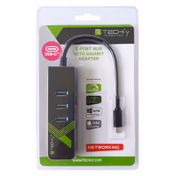 Techly IDATA USB-ETGIGA-3C2 station d'accueil USB 3.2 Gen 1 (3.1 Gen 1) Type-C Noir