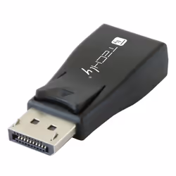 Techly IADAP DSP-230T, DisplayPort, VGA, Noir