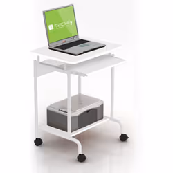 Techly ICA-TB S005W, Droit, Forme rectangulaire, Panneaux MDF, Métal, Blanc, Blanc