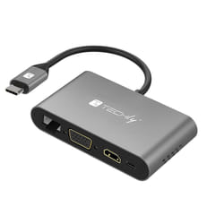 Techly IADAP USB31-DOCK3 carte et adaptateur d'interfaces HDMI, RJ-45, USB 3.2 Gen 1 (3.1 Gen 1), VGA