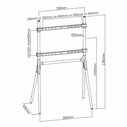 Techly ICA-TR19 support pour téléviseur 70" Noyer