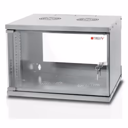 Techly I-CASE EL-1009G32, Rack monté sur le mur, 9U, 50 kg, Verrouillage des touches, 14,7 kg, Gris