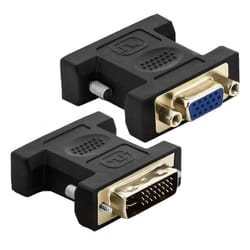 Techly IADAP DVI-8700T changeur de genre de câble DVI-I VGA Noir