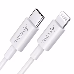 Techly ICOC APP-8BUC10T, 1 m, Lightning, USB C, Mâle, Mâle, Blanc