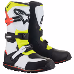 Alpinestars Tech-T Bottes de moto, blanc-rouge-jaune, taille 39 pour Hommes