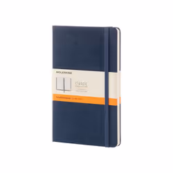 Moleskine Classic, Monochromatique, Bleu, 240 feuilles, 70 g/m², Papier ligné, Couverture rigide