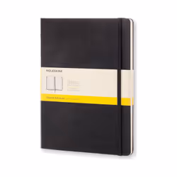 Moleskine Carnet Classic, Monochromatique, Noir, Mat, 70 g/m², Papier quadrillé, Couverture rigide