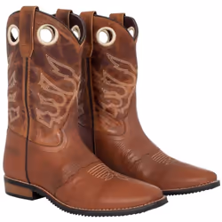Bottes western pour femmes et enfants Modèle californien Marque : Pro-Tech Couleur : marron/chocolat Tailles : du 30 au 39 BO ...