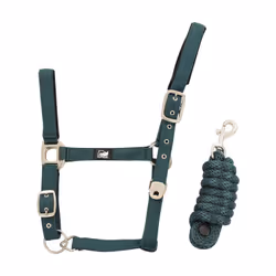Ensemble licol en nylon et longe tressé pour cheval Supreme