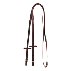 Rênes pour cheval en cuir et caoutchouc pour bridon anglais avec boucles Equestro