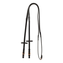 Rênes pour cheval en cuir et caoutchouc pour bridon anglais avec boucles Equestro