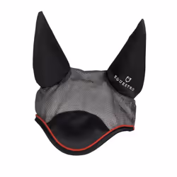 Bonnet anti-mouches pour cheval à garniture rouge Equestro