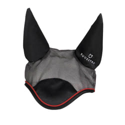 Bonnet anti-mouches pour cheval à garniture rouge Equestro