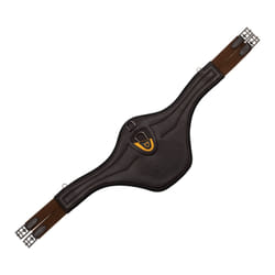 Sangle bavette d'équitation en cuir avec néoprène gravé et perforé Equestro Studguard Shark