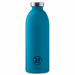 24Bottles Clima, 850 ml, Utilisation quotidienne, Noir, Bleu, Acier inoxydable, Atlantic Bay, Adulte