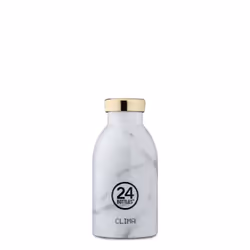 24Bottles Carrara, 330 ml, Utilisation quotidienne, Fitness, Gris, Blanc, Acier inoxydable, Homme/femme, Acier inoxydable