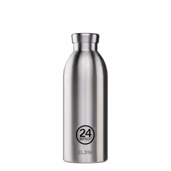 24Bottles Clima Bottle Steel, 0,5 L, Acier satin, Acier inoxydable, 12 h, 24 h, 7,3 cm