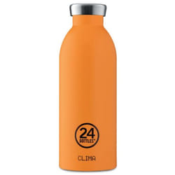 24BOTTLES Clima Bottle - Gourde Isotherme 500ml Inox 100% Hermétique, Bouteille Isotherme (12h Hot/24h Cold) Idéal comme Gourde Sport, Voyage et Bureau, Bouteilles Water Bottle Ecologique,Total Orange