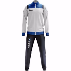 Jogging Homme Grande Taille - Zeus - Blanc Royal et Bleu - Manches Longues - Respirant - Multisport