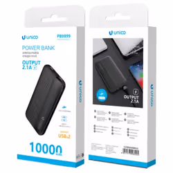 UNICO PB9899 banque d'alimentation électrique Polymère 10000 mAh Noir
