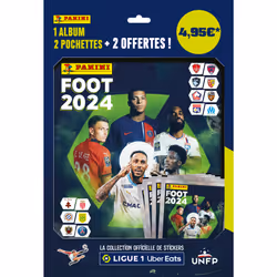 Panini FOOT 2024 LIGUE 1 UBER EATS album + 2 pochettes + 2 offertes, 240 mm, 30 mm, 370 mm, Italie, Garçon/Fille