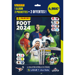 Panini FOOT 2024 LIGUE 1 UBER EATS album + 2 pochettes + 2 offertes