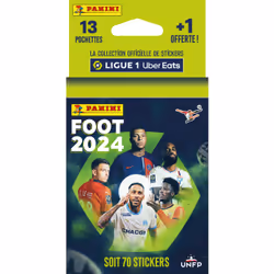 Panini FOOT 2024 LIGUE 1 UBER EATS Blister 13 pochettes + 1 offert