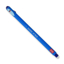 Stylo Effaçable - Requin - Roller - Bleu - Embout gomme - Mixte