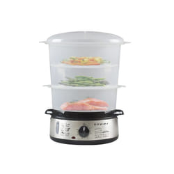 Beper BC.250 cuiseur vapeur 3 Nombre de paniers Comptoir 800 W Acier inoxydable, Transparent