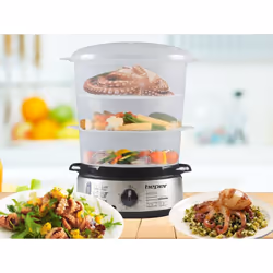 Beper BC.250 cuiseur vapeur 3 Nombre de paniers Comptoir 800 W Acier inoxydable, Transparent - Vue supplémentaire 5