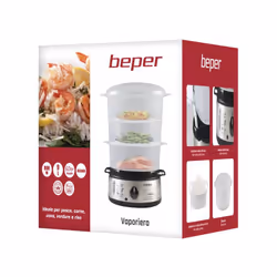 Beper BC.250 cuiseur vapeur 3 Nombre de paniers Comptoir 800 W Acier inoxydable, Transparent - Vue supplémentaire 6