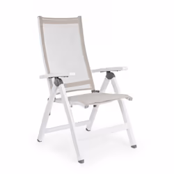 CRUISE Fauteuil de jardin inclinable Blanc 59x71x h113 cm Données techniques Cadre en aluminium couleur blanche Revêtement en ...