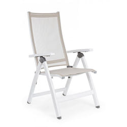 Bizzotto - Fauteuil d'extérieur pliant cruise Blanc 59x71x h 113 cm
