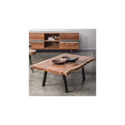 Table basse 115x65x40 cm en acacia naturel et noir - CHENO