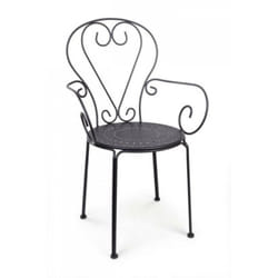 Bizzotto - 4x Chaise de jardin avec accoudoirs en acier anthracite etienne 49x49x h89 cm
