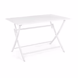 Faites de cette table de jardin pliante en alu blanc BAIO votre allié, que ce soit pour prendre le petit déjeuner en plein ai ...