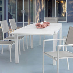 Table de jardin extensible 160/240 cm en aluminium blanc - LOUNA